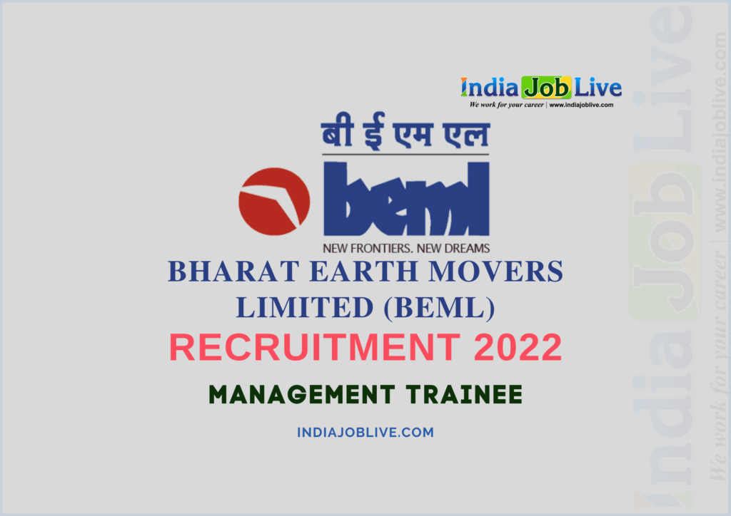 BEML Management Trainee Post Recruitment 2022 Job Vacancy Notification Details Apply