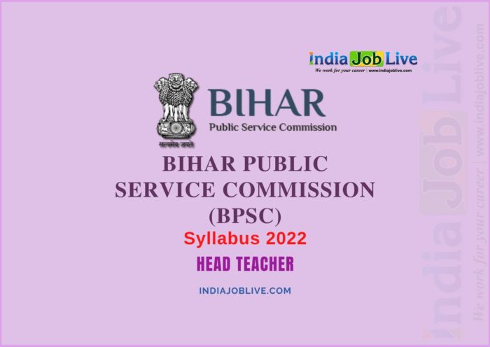 BPSC Head Teacher Post Syllabus 2022