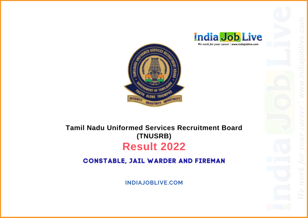 TNUSRB Result 2022 Announced View Download Link