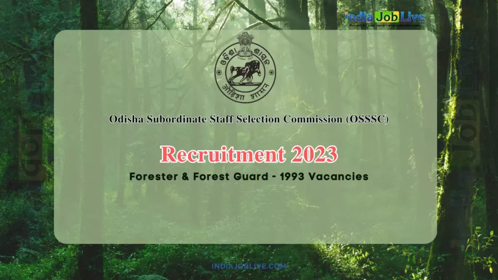 OSSSC Forester Recruitment 2023